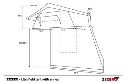 23Zero Walkabout 56 Roof Top-Tent with LST Material