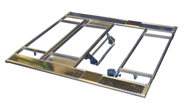 Recretec Deluxe Cargo Frame  w/walkways, adj foot bar &  cooler side trays, 82"L x 74"W