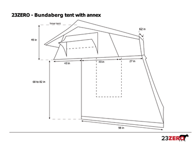23Zero Walkabout 62 Roof-Top Tent with 2.0 LST Material